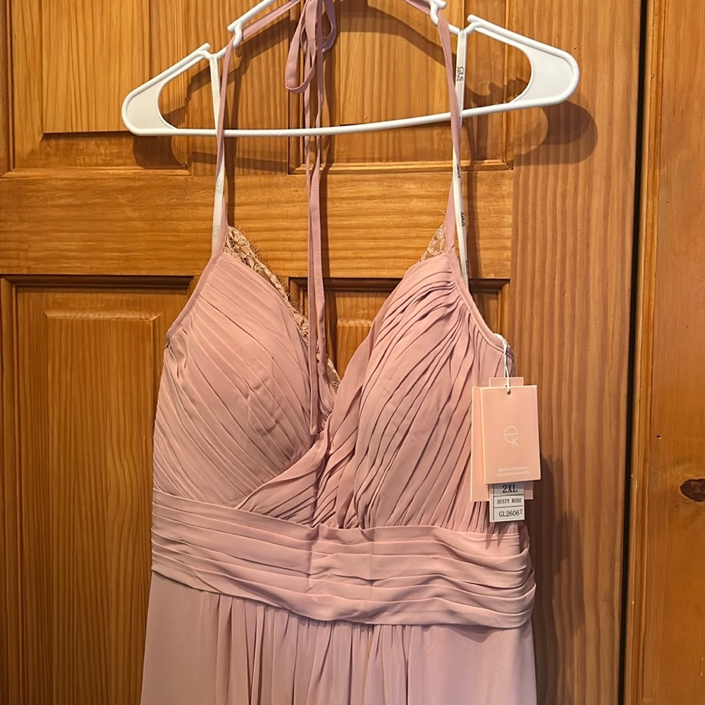 (NWOT) Pink chiffon dress size 2X - Picture 9 of 17